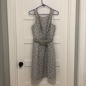 White House Black Market Grey Polka Dotted Dress